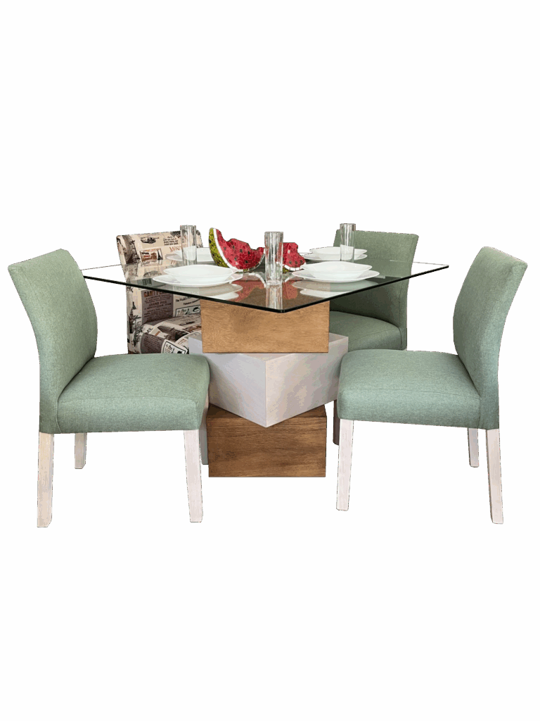 Comedor Venecia para 4 Personas, con 4 Sillas Milán